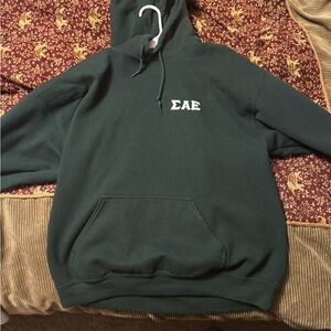 Gildan Dark Green Hoodie with Greek Letters